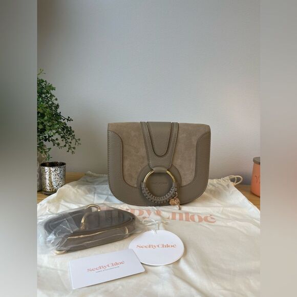 SEE BY CHLOE Hana shoulder bag, grained and suede cowhide with adjustable strap - Picture 5 of 11